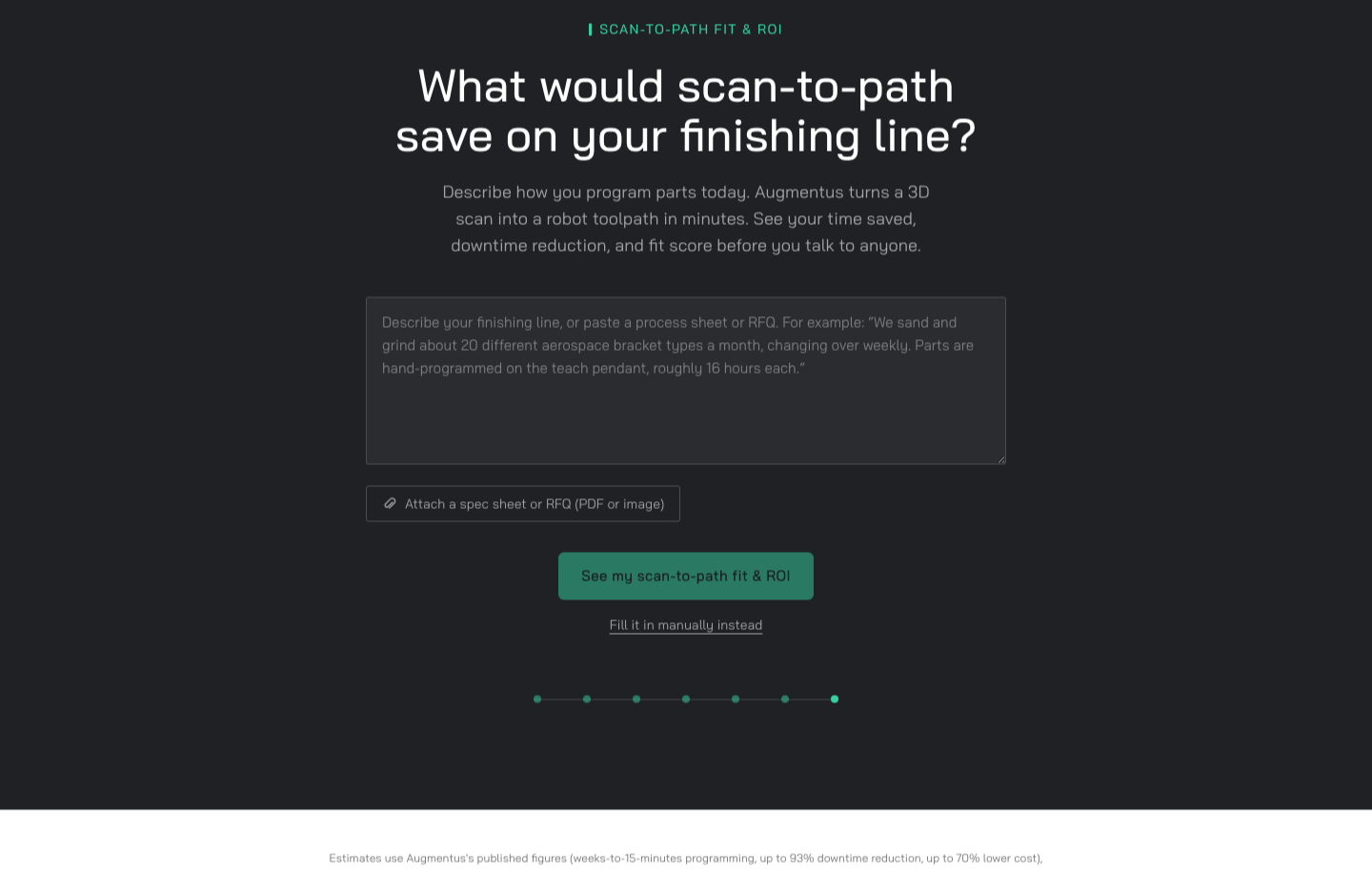 An AI ROI calculator for a robotics company